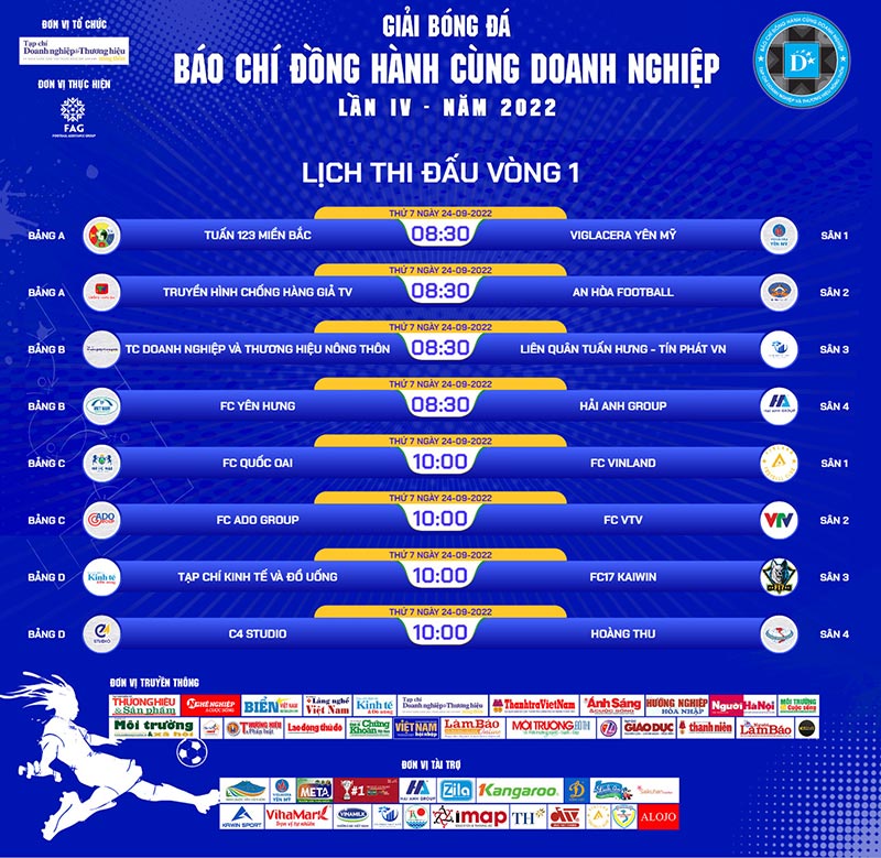 Lịch thi đấu vòng 1.